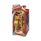 Bouwpakket Boekensteun Christmas Street met LED- lichtsensor- MDF