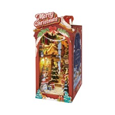 Bouwpakket Boekensteun Christmas Street met LED- lichtsensor- MDF