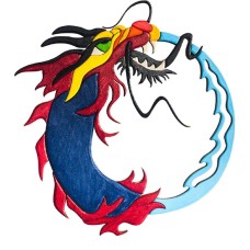 Intarsia Draak - Schilderen en Puzzelen- hout