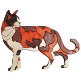 Intarsia Kat/ Poes - Schilderen en Puzzelen- hout