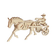 Bouwpakket Paard met Sulky- hout