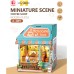 DIY Miniature Scene 3D Koffiehuis met LED- verlichting- MDF