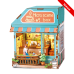 DIY Miniature Scene 3D Koffiehuis met LED- verlichting- MDF DIY Miniature Scene 3D Koffiehuis met LED- verlichting- MDF