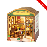 DIY Miniature Scene 3D Boekwinkel met LED- verlichting- MDF DIY Miniature Scene 3D Boekwinkel met LED- verlichting- MDF