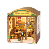 DIY Miniature Scene 3D Boekwinkel met LED- verlichting- MDF DIY Miniature Scene 3D Boekwinkel met LED- verlichting- MDF