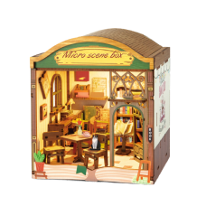 DIY Miniature Scene 3D Boekwinkel met LED- verlichting- MDF DIY Miniature Scene 3D Boekwinkel met LED- verlichting- MDF