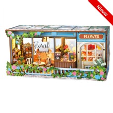 DIY Miniature Scene 3D Bloemenwinkel met LED- verlichting- MDF
