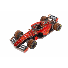 Bouwpakket Formule 1 Racer Rood/ Zwart van hout- mechanisch