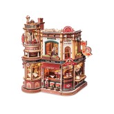 Bouwpakket Dream Coffee Factory gekleurd- hout (Robotime)