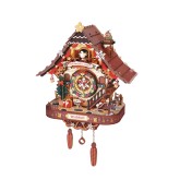 Bouwpakket Koekoeksklok Kerst Mechanisch (USB) gekleurd Robotime- Rolife- hout
