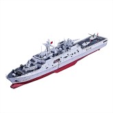 Bouwpakket 3D Model DIY Miniatuur Militair Amfibisch Transportdokschip gekleurd- metaal