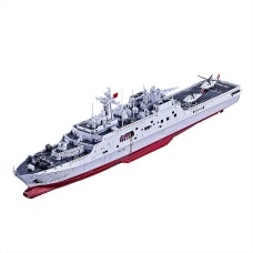 Bouwpakket 3D Model DIY Miniatuur Militair Amfibisch Transportdokschip gekleurd- metaal