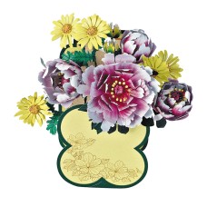 Bouwpakket 3D Model DIY Bloemenmand Magneet- gekleurd- metaal