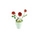 Bouwpakket 3D Model DIY Rode Roos in Pot- gekleurd