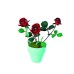 Bouwpakket 3D Model DIY Rode Roos in Pot- gekleurd