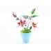 Bouwpakket 3D Model DIY Roze Lelies in Pot- gekleurd- metaal