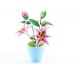 Bouwpakket 3D Model DIY Roze Lelies in Pot- gekleurd- metaal