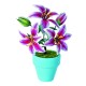 Bouwpakket 3D Model DIY Roze Lelies in Pot- gekleurd- metaal
