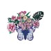 Bouwpakket 3D Model DIY Mand met Vlinderbloemen Magneet- gekleurd- metaal