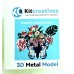 Bouwpakket 3D Model DIY Mand met Vlinderbloemen Magneet- gekleurd- metaal