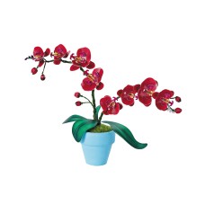 Bouwpakket 3D Model DIY Vlinderorchidee in Pot- gekleurd- metaal