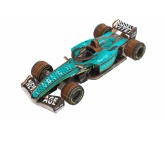Bouwpakket Formule 1 Racer Turquoise van hout- mechanisch