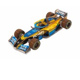 Bouwpakket Formule 1 Racer Blauw/ Geel van hout- mechanisch
