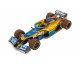 Bouwpakket Formule 1 Racer Blauw/ Geel van hout- mechanisch