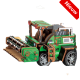 Bouwpakket Oogstmachine met pullmechanische- gekleurd- MDF