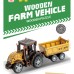 Bouwpakket Tractor met Aanhanger- Pullmechanische- gekleurd- MDF