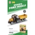 Bouwpakket Tractor met Aanhanger- Pullmechanische- gekleurd- MDF