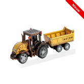 Bouwpakket Tractor met Aanhanger- Pullmechanische- gekleurd- MDF Bouwpakket Tractor met Aanhanger- Pullmechanische- gekleurd- MDF