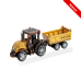 Bouwpakket Tractor met Aanhanger- Pullmechanische- gekleurd- MDF Bouwpakket Tractor met Aanhanger- Pullmechanische- gekleurd- MDF