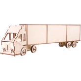 Bouwpakket Truck met Oplegger van hout