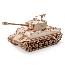 Bouwpakket Sherman M4A3E8- WOII- World of Tanks- hout