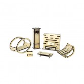 Bouwpakket Poppenhuismeubels Woonkamer- modern- lasercutting