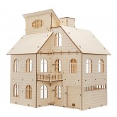 Bouwpakket Poppenhuis Ewa met Lift, incl. meubeltjes