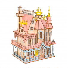 Bouwpakket Poppenhuis Villa Fantasia-  klein 1:36- kleur